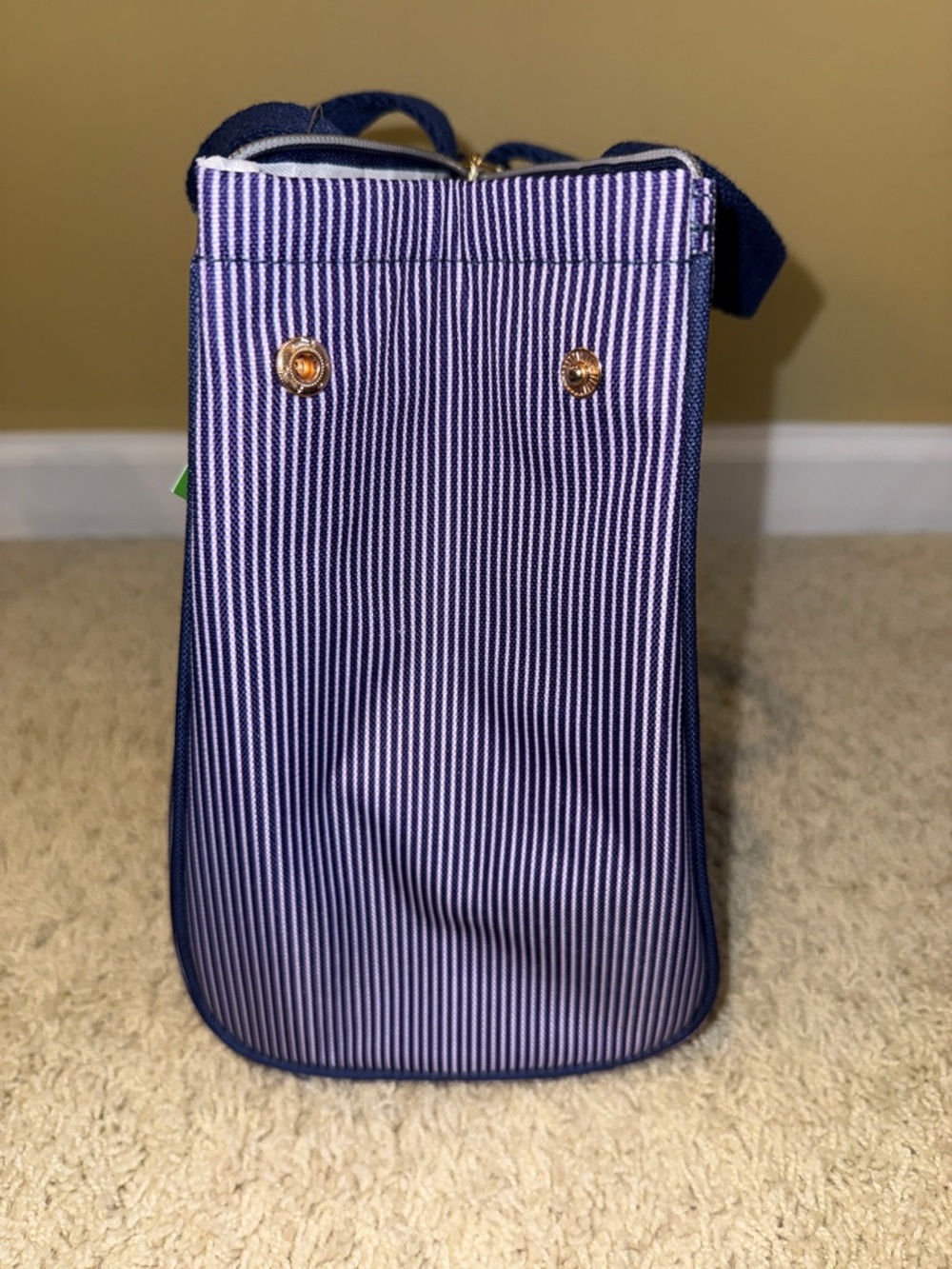 kate spade Navy and White Pinstripe Lunch Bag - Picture 9 of 13